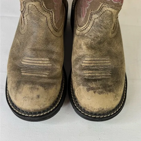 ARIAT FAT BABY 10004730 BROWN LEATHER COWBOY WESTERN BOOTS WOMEN SIZE 7B