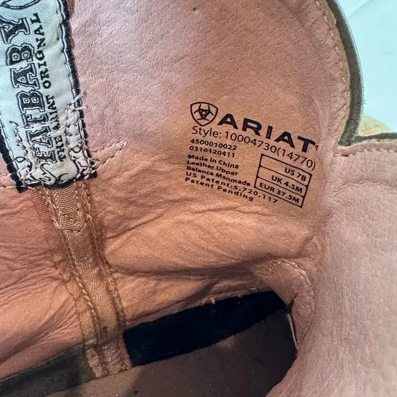 ARIAT FAT BABY 10004730 BROWN LEATHER COWBOY WESTERN BOOTS WOMEN SIZE 7B