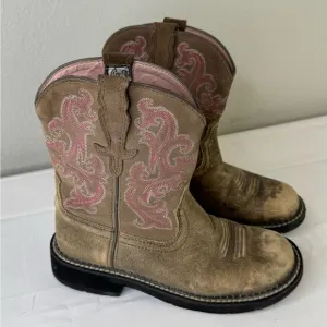 ARIAT FAT BABY 10004730 BROWN LEATHER COWBOY WESTERN BOOTS WOMEN SIZE 7B
