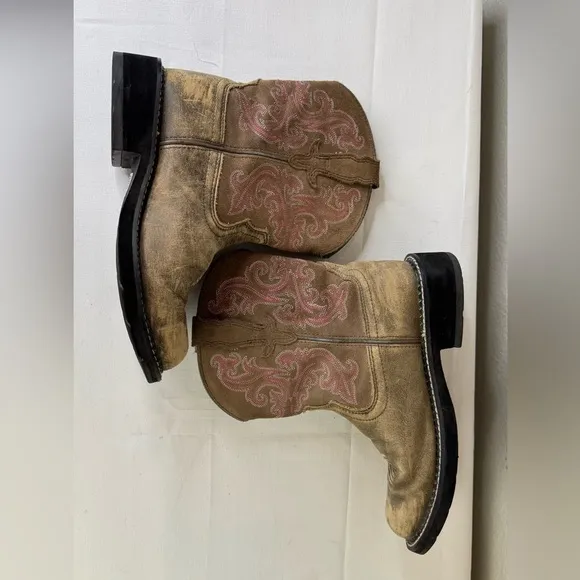 ARIAT FAT BABY 10004730 BROWN LEATHER COWBOY WESTERN BOOTS WOMEN SIZE 7B
