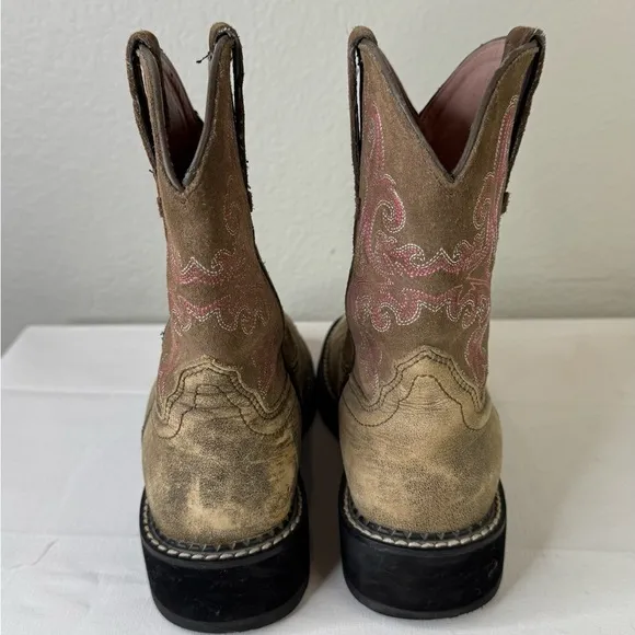 ARIAT FAT BABY 10004730 BROWN LEATHER COWBOY WESTERN BOOTS WOMEN SIZE 7B