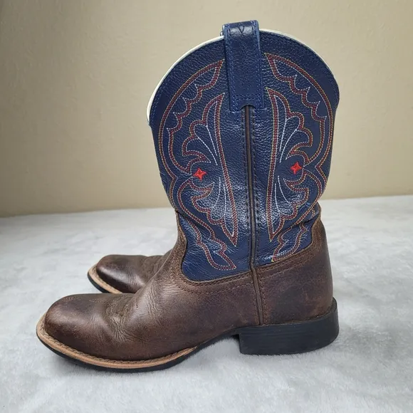 Ariat Kids Boys Western Boots Leather Cowboys Size 1