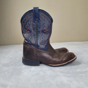 Ariat Kids Boys Western Boots Leather Cowboys Size 1