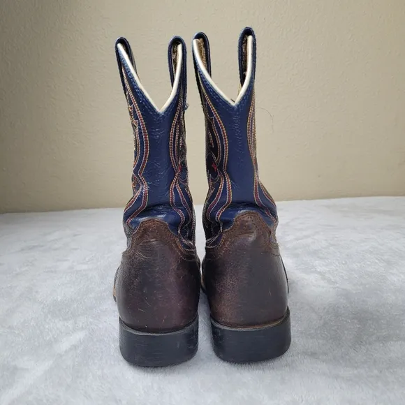 Ariat Kids Boys Western Boots Leather Cowboys Size 1