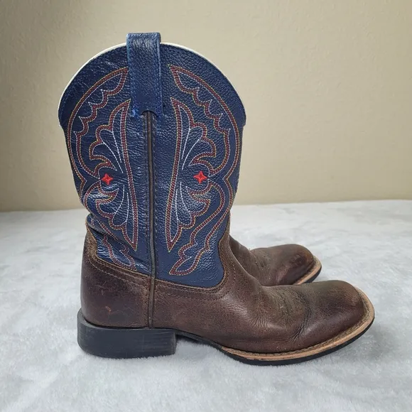 Ariat Kids Boys Western Boots Leather Cowboys Size 1