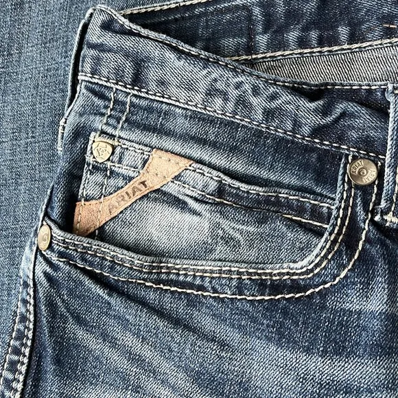 Ariat M7 Coltrane Stretch Stackable Slim Straight Western Jeans 38/36 Silvertone