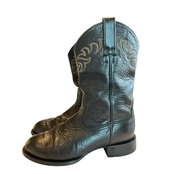 Ariat Mens Heritage black leather Roper boots Size 8EE 35401
