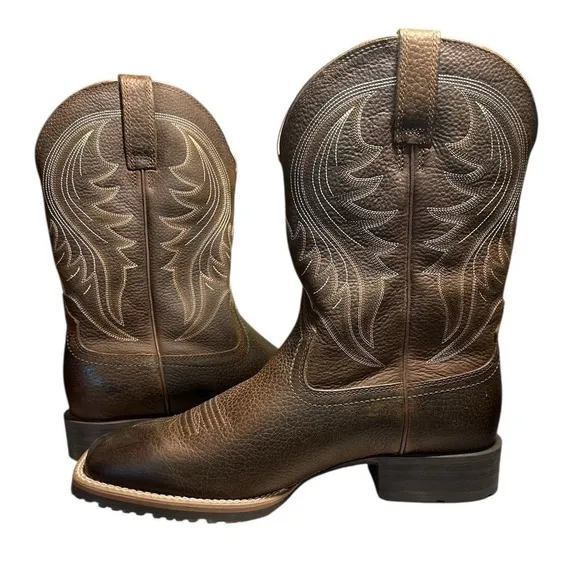 Ariat® Men's Hybrid Rancher Western Brown  Square Toe Boot 10014070 10.5 EE