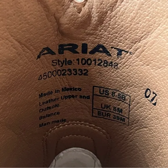 Ariat Rio Leather Western Snip Toe Cowboy Boots-Womens 8.5-Tan/Brown-8in-NEW-NIB
