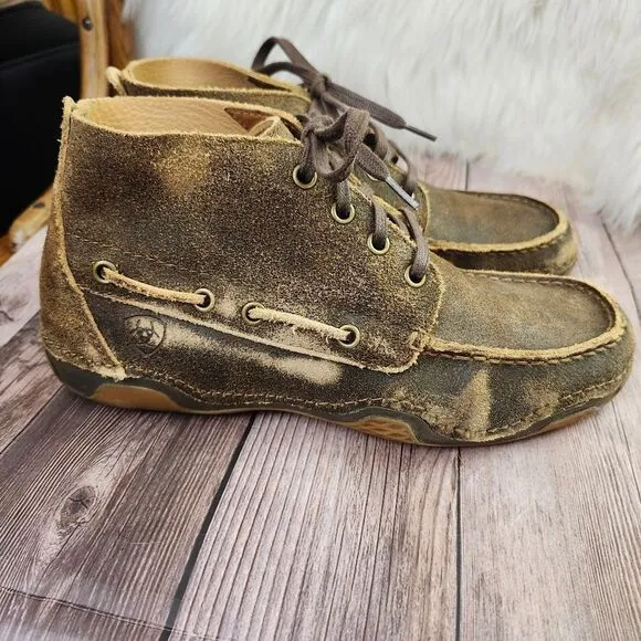 Ariat Mens Holbrook Lace-up Chukka Boots Distressed Leather #10011965 Sz 9D
