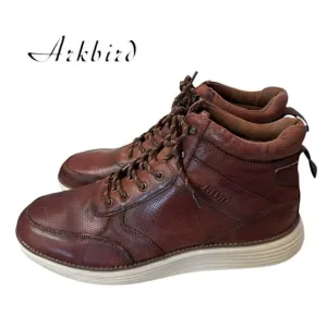 Arkbird Men's Sneaker Boots Leather Upper Mid-Top Casual Oxford Shoes 14