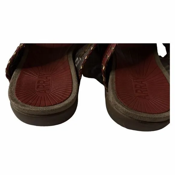ARRAY Womens Size 8.5M MOKI Woven HUARACHE Thong Sandals Leather Uppers Bronze