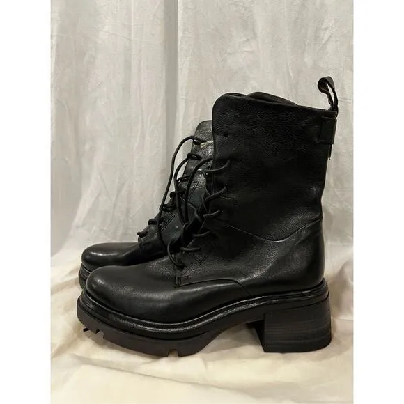 A.S. 98 Women's Black Leather Mid-Calf Elvin Boots Size 41 NWOT