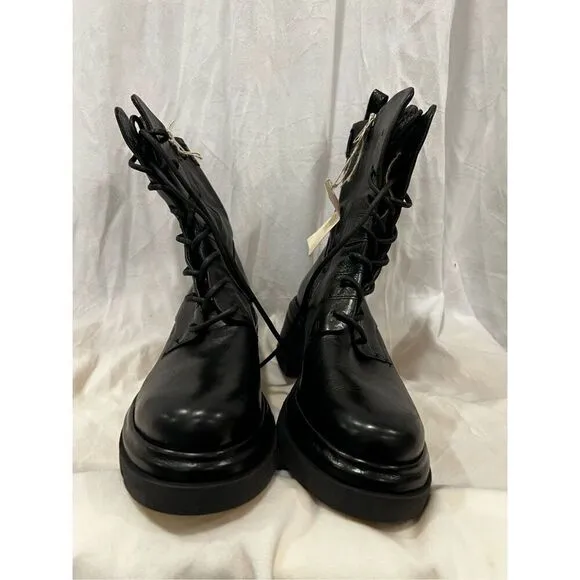 A.S. 98 Women's Black Leather Mid-Calf Elvin Boots Size 41 NWOT