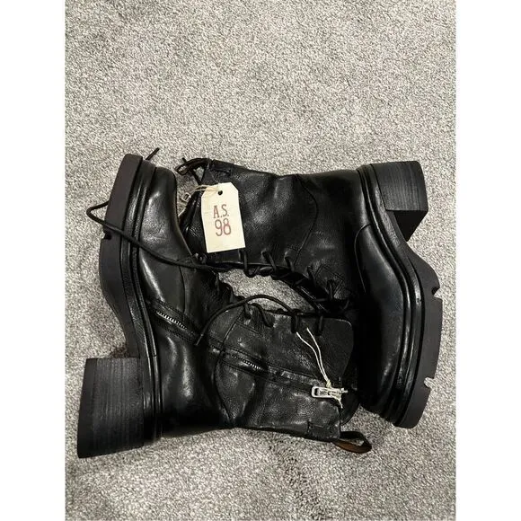 A.S. 98 Women's Black Leather Mid-Calf Elvin Boots Size 41 NWOT