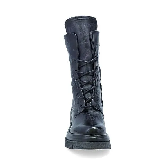 A.S. 98 Women's Black Leather Mid-Calf Elvin Boots Size 41 NWOT