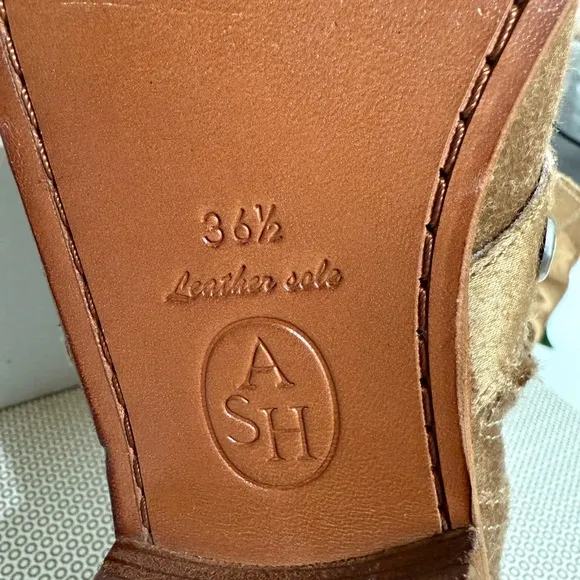 Ash Boots Cult Western Model, Golden Brown Studded Triple Straps, EU Sz 36.5