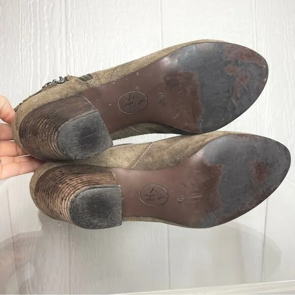 ASH “Jess” Broken Suede Heeled Booties US 10 / EU 40