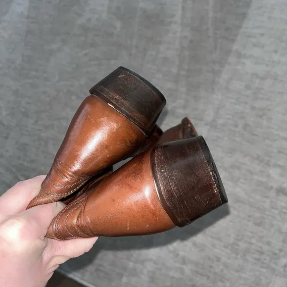 Authentic Dan Post Brown Leather cowboy boots. Genuine Leather