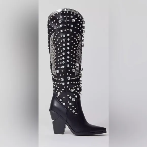 Azalea Wang studded cowboy cowgirl boots