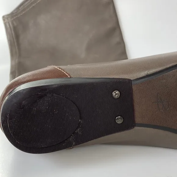 B. Makowsky Taupe &amp; Brown Leather BFREBAY Boots