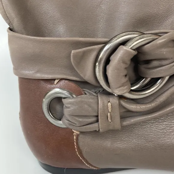 B. Makowsky Taupe &amp; Brown Leather BFREBAY Boots