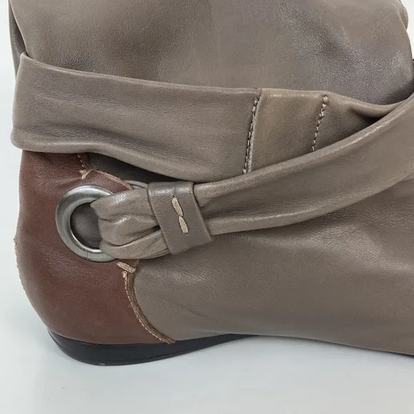 B. Makowsky Taupe &amp; Brown Leather BFREBAY Boots