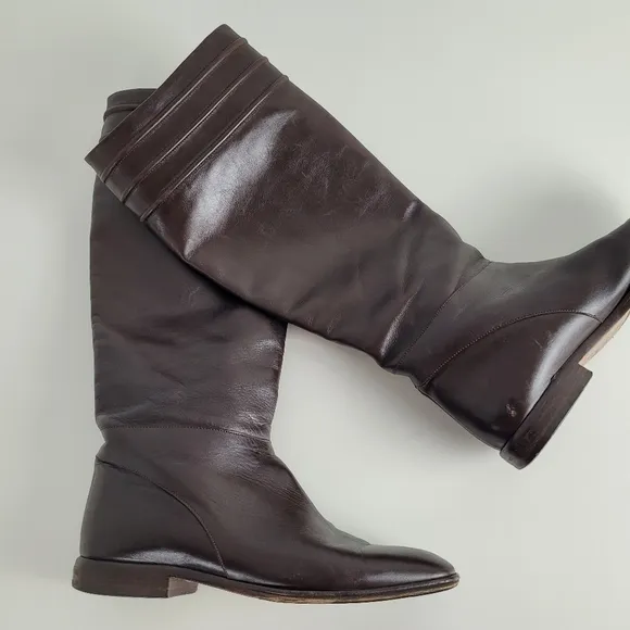 Bally brown Italian leather ridding boots