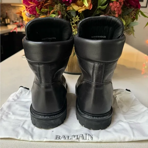Balmain Black Leather Boots