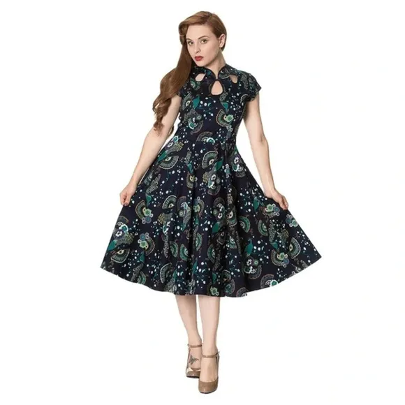 Banned Apparel Proud Peacock Cut Out Dress