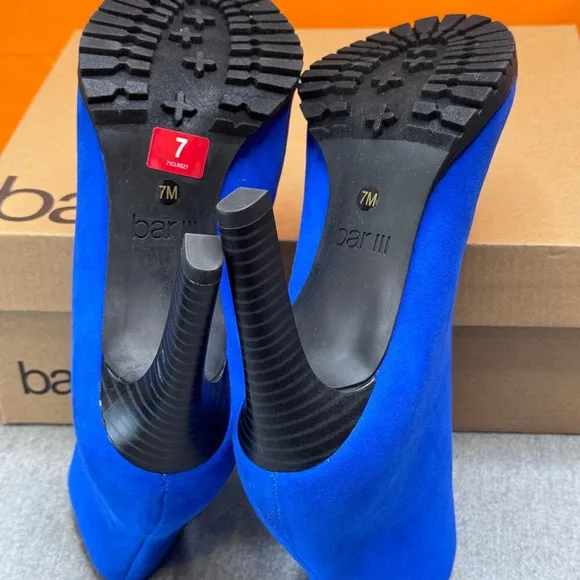 BAR III Dress Booties Dillan Zipper Blue PEEP TOE Booties Size 7 M NEW W BOX