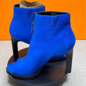 BAR III Dress Booties Dillan Zipper Blue PEEP TOE Booties Size 7 M NEW W BOX