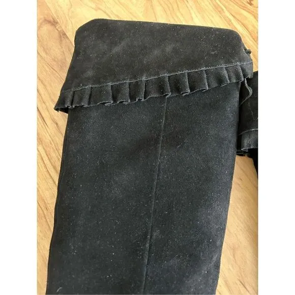Bcbg generation suede black boots knee-high size 10