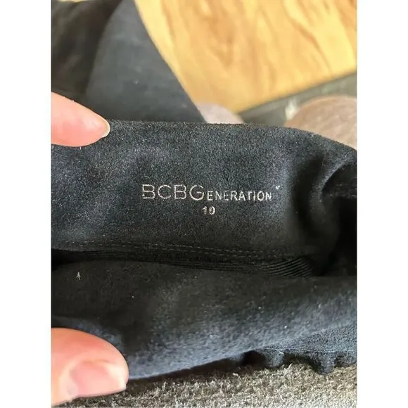 Bcbg generation suede black boots knee-high size 10