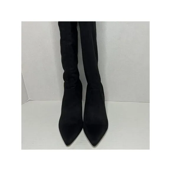 BCBGENERATION Womens Black Marlo-w Pointed Toe Stiletto Suede Heeled Boots 5.5 M