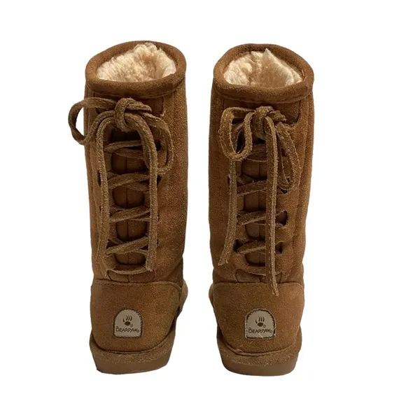 Bearpaw Brown Suede Boots, Lace-Up Detail, Size 13
