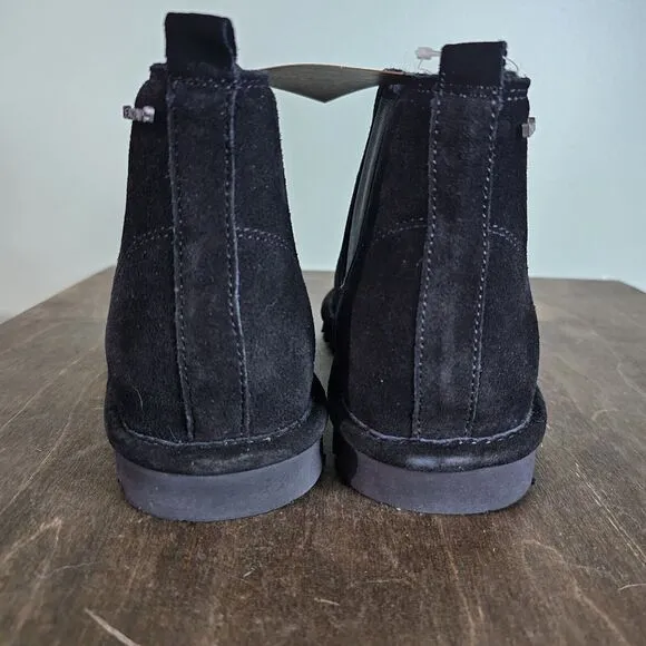 Bearpaw Size 9 Women's Drew Black Suede Wool Lined Ankle Pull On Boots NEW