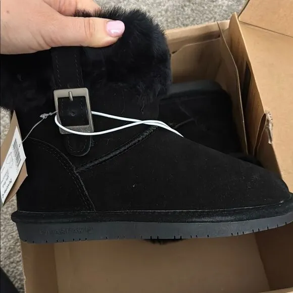 Bearpaw Black Suede Boots ABBY NEW IN BOX SIZE 7