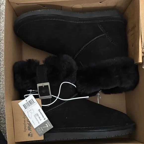 Bearpaw Black Suede Boots ABBY NEW IN BOX SIZE 7