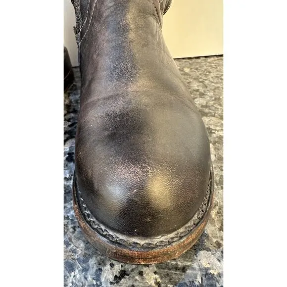 Bed Stu Manchester Knee Leather Back Lace Side Zip Riding Boots Womens Sz 6