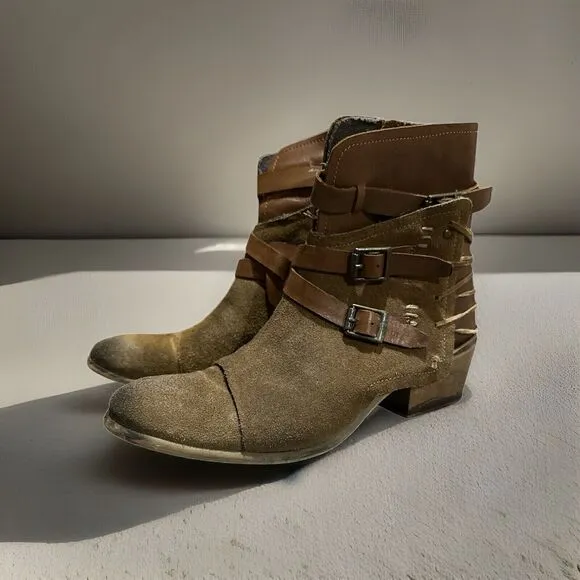 Bed Stu ROAN Boots Distressed Antiqued Leather Boots Sz 8 Bohochic Festival Moto