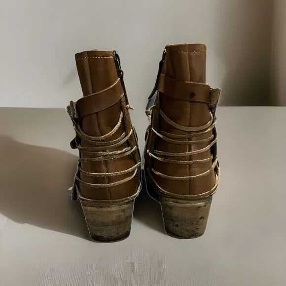 Bed Stu ROAN Boots Distressed Antiqued Leather Boots Sz 8 Bohochic Festival Moto