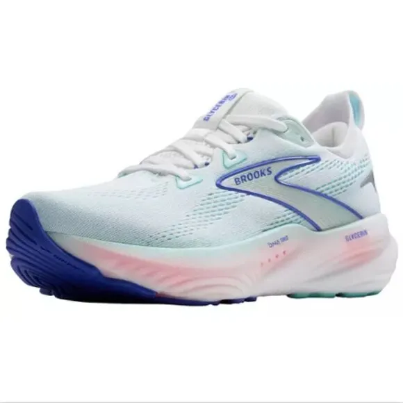 BEST SELLER!!! Brooks Women's Glycerin 22 Running Shoes - White/Brown/Blue