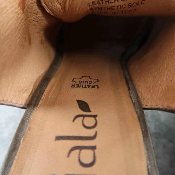 Biala Shoes Women 38 Bootie Wedge Fashion Leather Lace Up Bayley Slingback Olive