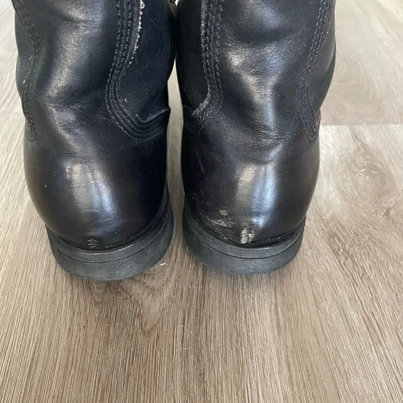 Biltrite ANSI Z41-1991/7.5 Black Leather Steel Toe Combat Boots Lace Up Size 7.5