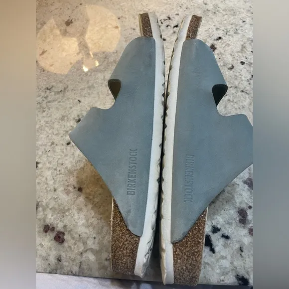 BIRKENSTOCK Arizona soft nubuck sandals in sky (light blue) women size 40