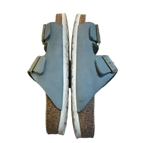 BIRKENSTOCK Arizona soft nubuck sandals in sky (light blue) women size 40