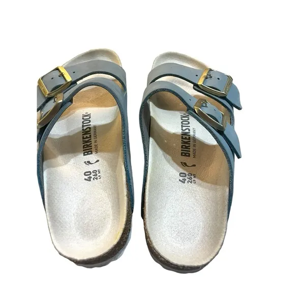 BIRKENSTOCK Arizona soft nubuck sandals in sky (light blue) women size 40