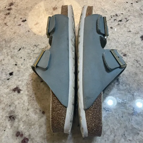BIRKENSTOCK Arizona soft nubuck sandals in sky (light blue) women size 40