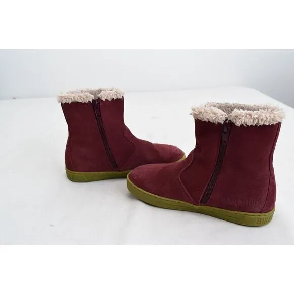 Birkenstock Lille Red Suede Leather Boots Youth Kids 29 C11 Zip